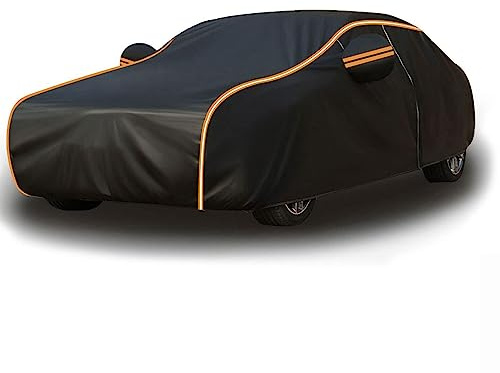 COAECJ Outdoor Autoabdeckung für Opel Tigra Twintop 2004-2009, Auto Abdeckplane Allwetter Wasserdicht Atmungsaktiv Staubdicht Schutz Voll Autoabdeckung, Outdoor Autogarage,Black Orange