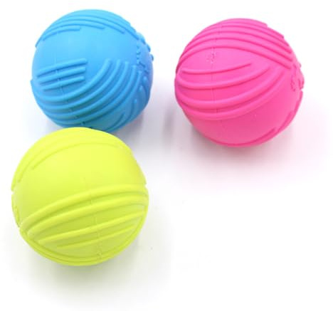 Kapmore Quietschender Hundeball aus Gummi, mit Pfotenabdruck, interaktiv, weich, für Molaren-Training, lustiges Kauspielzeug für Haustiere, Kauball