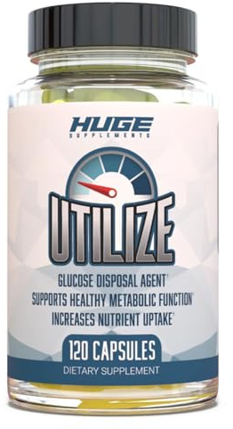 Utilize Glucose Disposal Agent (GDA), Carb Blocker & Nutrient Partitioner, Support Healthy Metabolic Function with 1.5g Berberine, 500mg Bitter Melon, 125mg Cinnamon & More (120 Capsules)