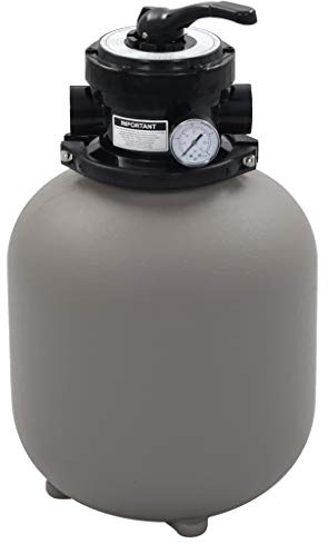 ShGaxin Filtre à sable de piscine avec valve à 4 positions, pour épurateur de piscine, filtre à sable pour piscine, gris 350 mm