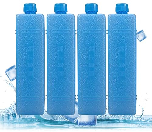 Pesoncarl Ice Packs 4Pcs Long Lasting Freezer Blocks Reusable Portable Cooler Freezer Ice Packs Keep Cool for Refrigerator Air Conditioner Fan Random Color, Cooler Accessories