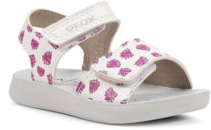 Geox B SANDAL LIGHTFLOPPY, Baby - Mädchen Sandal, White/Fuchsia,