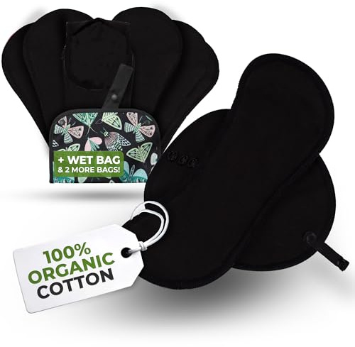 Natissy Bio-Baumwolle Slipeinlagen für Frauen und Teenager, Waschbar, Weich, Atmungsaktiv, Hautfreundlich und Wiederverwendbar - 7er-Set Größe M - Made in EU