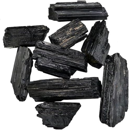 Schwarzer Turmalin Kathedrale, ungeschliffen, 4 bis 5 cm, Naturstein aus Brasilien, ideal für die Lithotherapie, 1 Stück