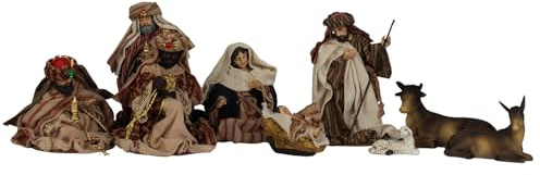 ZICOM Ankleidefigurenset Jerusalem, Krippenfiguren barock ca. 13cm 9-TLG. Polyresin bekleidet