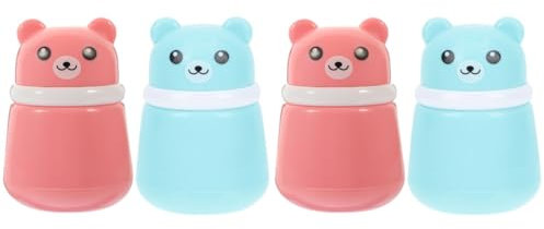 ifundom 4stücke Cartoon Powder Puff Box Mit Bären-design Leere Für Babypuder Tragbar Und Praktisch Für Neugeborene Und Kleinkinder