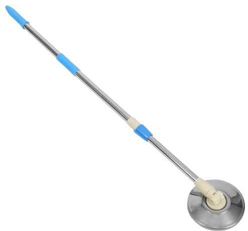 HOMOCONO Manche De Balai Serpillère Rotatif Acier Inoxydable Renforcé Poignée Détachable Antidéflagrante Bâton Télescopique Avec Base Plastique Adapté à Plusieurs Types De Sols