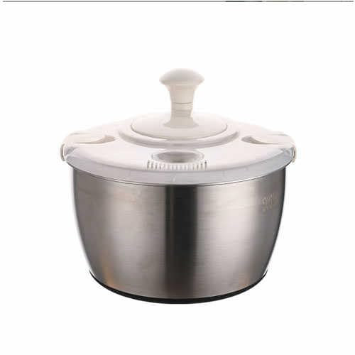Centrifuga per insalata in acciaio inox, grande rondella per verdure, lavastoviglie e asciugatrice, utensili da cucina semplici e compatti, ciotola in acciaio inox, scolapasta e per produrre e