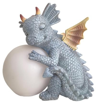 Statue de jardin de dragon endormi,figurines de dragon de jardin | Figurines de décor de dinosaure dragon endormi,Sculpture de jardin en résine Dragon, décor pour jardin, cour, pelouse, balcon et mais