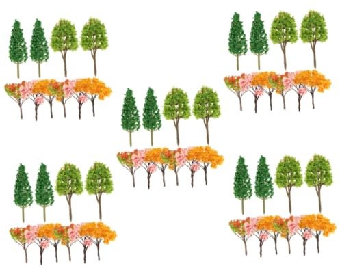 BESPORTBLE 5 Sätze Mini-Baum-Set Künstlicher Mini-Weihnachtsbaum Anlage Heimwerken Sukkulenten Modell Outdoor- Künstliche Hängepflanze Künstlicher Baum Wald Hecken Plastik 10 Stück * 5