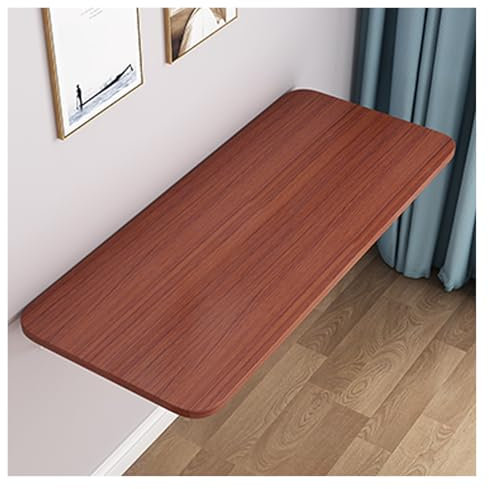 ZHZHXR Folding Wall Desk, Collapsible Foldable Floating Workbench Wall Mounted Folding Table for Small Space, Home, Office, Bar, Kitchen, Dining Room, Teak(120x20cm)