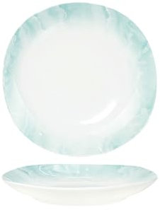 Vaisselle chinoise ronde à motif de pierre délicate en porcelaine haute température - Assiette creuse carrée de 20,3 cm