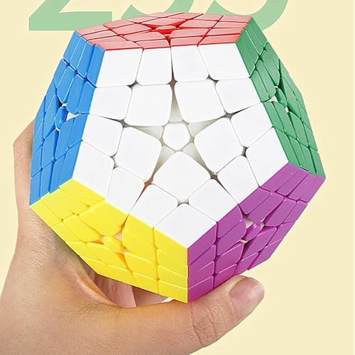 XMDCuber Megaminx 4x4 Stickerless Puzzle Cube, 4x4 Dodecahedron Speed Cube