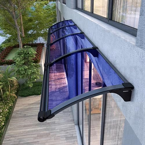 Grande tendone in policarbonato protezione UV e neve per finestre, terrazze e porte, tettoia resistente, con ampio design a lavello, 100 x 410 cm/39 x 161 cm