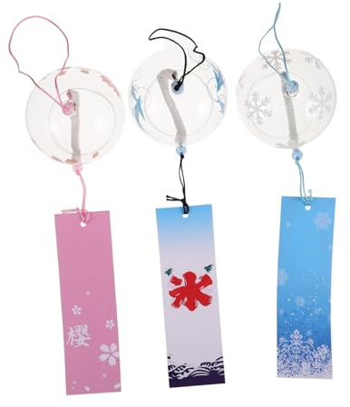 Sosoport 3pezzi Campanelli Eolici in Vetro Forma Sospesi Design Ispirato Per Decorare Pati e Rifletti Del Sole