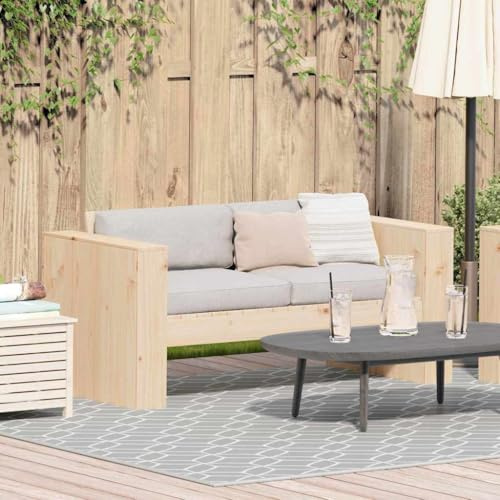 Teenpull Gartensofa Braun 134x60x62 cm, Massivholz Kiefer, Wetterfestes Outdoor Sofa für Terrasse & Balkon, Robustes Loungesofa für Garten & Veranda