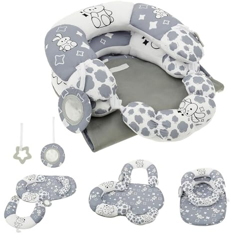 Tuxuseo Esterilla y almohada para bebés en posición prona | Cojín de apoyo para bebé con juguetes sensoriales, juego educativo sensorial para la promoción temprana para la habitación de los niños, el