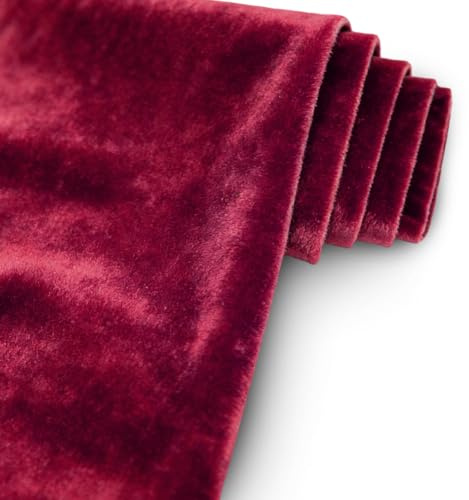 2 m sammetstyg briljant sammet 160 cm brett, sammetstyg ingen metervara glänsande stretch sammet dekorativt tyg för gardiner bordsduk scen kostym möbler, velour tyger för sömnad (vin)