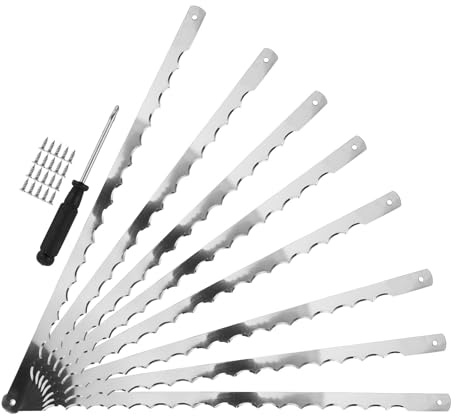 TOYANDONA Set da 8 Lame di Ricambio Seghettate in Acciaio Inox per Coltello da Pane, con Viti per Uso in Cucina Domestica e Panetterie, per Taglio Pulito e Preciso di Pane e Dolci
