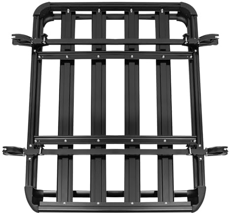 Barra de techo universal para coche, reling de carga de acero de 127 cm, barra de techo con capacidad de carga de 68 kg, estante para equipaje negro para camping, barbacoas, viajes en coche
