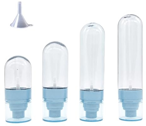Huefrifo 4-Pack Travel Spray Bottles Set (30ml, 50ml, 80ml, 100ml) - Leak Resistant Refillable Fine Mist Sprayer for Toiletries, Perfume, Skincare - Airline Compliant Carry On Size
