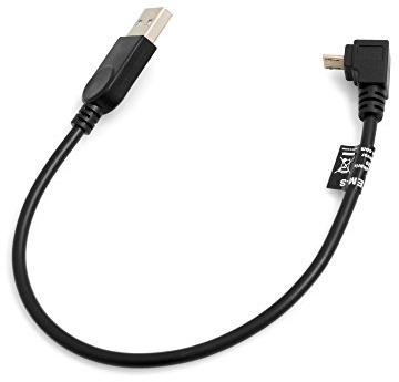 System-S Câble de chargement et de données adaptateur fiche USB vers fiche Micro USB coudée à 90° vers le bas 27 cm