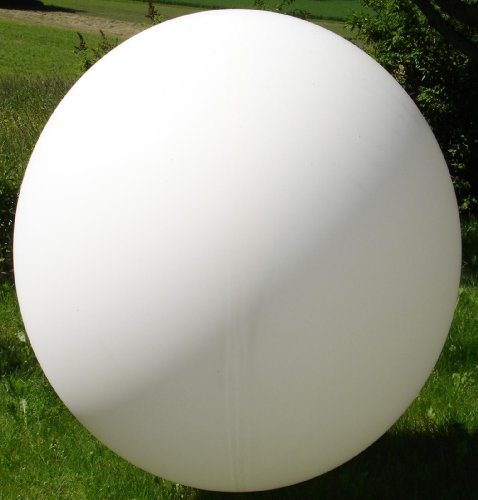 Riesenluftballon 120cm Durchmesser von Ballonpint - Ø120cm /47inch, Umfang 350cm unbedruckt, Ballonfarbe WEISS, XXL Jumboballoon Typ R350 -109-00 inkl. Spezialballonverschluss (Klammer ZRBV12). Hergestellt in Österreich