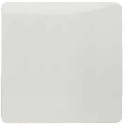 Trendi Artistic Modern Glossy Tactile Single Blanking Plate White ART-BLKWH