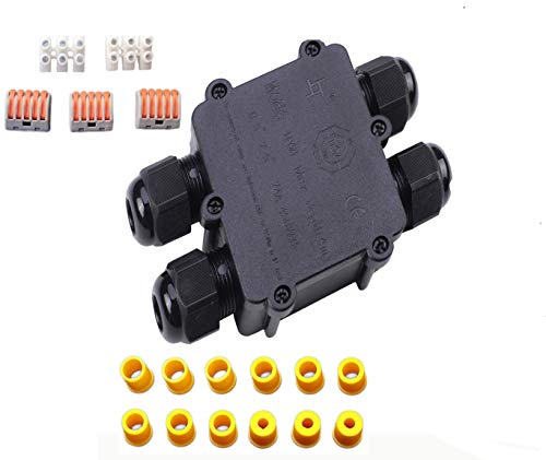 Sucre Auxiliary ® 24A 450V 4 Way H Shape Electrical Cable Wire Connector Junction Box IP68 Waterproof 4-14mm cable diameter