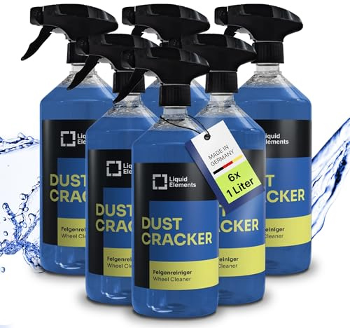 Liquid Elements Felgenreiniger Dust Cracker 6x1L, Alufelgen & Stahlfelgen | Auto Reiniger für alle Felgentypen, säurefrei mit Wirkindikator, entfernt Verschmutzungen
