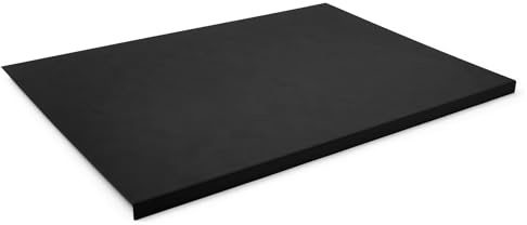 Eglooh - Talia - Gewinkelte Schreibtischunterlage Leder Schwarz cm 90x60 - Modernes Design, Innenseele aus Stahl mit L-geformtem Vorderprofil und rutschfester Boden - Made in Italy