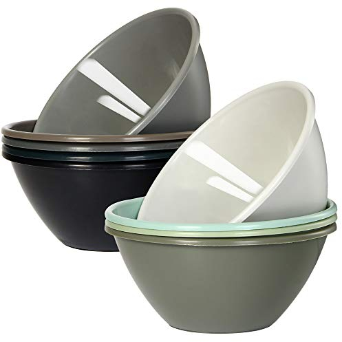 Youngever 9 Confezioni Grandi Ciotole di Plastica 1000ML, Terrina Plastica, Set di Ciotole per Cereali (Urbano)