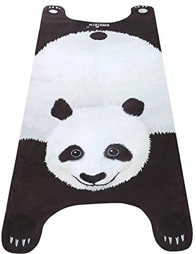 Borpein, tappetino da yoga per bambini, in pelle scamosciata di alta qualità, tappetino antiscivolo per bambini, tappetino per esercizi per pilates, giochi, casa, palestra, viaggi, fitness (Panda)