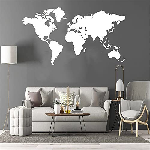 Zdklfm69 Wandtattoo Wandaufkleber Wandsticker Weltkarte Kreative Wohnzimmerdekoration Tapete für Aufkleber Vintage Schlafzimmer Wohnkultur 77x44cm