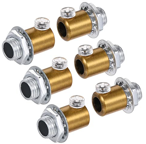 sourcing map 6 Pack Metall Kabelverschraubung Kabelklemmen Gold Bronze | Schraubverschluss