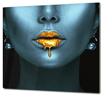 ORIGINALE tagliere in VETRO temperato – Copri-piano cottura a induzione –Tagliere pezzo UNICO (60x52 cm) o DUE pezzi (30x52 cm ognuno); D35 Serie d'arte