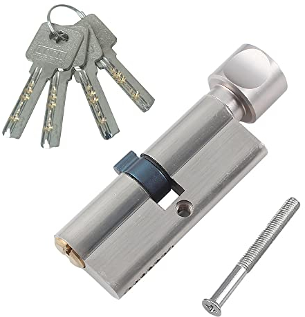 35T/35 Thumb Turn Euro Cylinder Lock (70mm), Euro Door Barrel Lock with 3 Keys, Anti-Drill and Anti-Pick Barrel Profile Lock for Wooden, UPVC and Composite Doors (A)