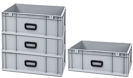 SuperSparSet 4x Eurobox NextGen Portable Uno | HxBxT 22x40x60cm | 44 Liter | Eurobehälter, Transportbox, Transportbehälter, Stapelbehälter