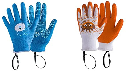 Rostaing prosper-it3 – 6 Handschuhe, türkis, 21.3 x 10,5 x 2 cm & Gartenhandschuhe für Kinder, Gaston – Paar Gartenhandschuhe und Heimwerkerhandschuhe – für kleine und zarte Hände