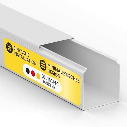 Kabelkanal aus hochwertigem PVC weiß Kabelleiste 2m - 5 Stück - 60x60mm