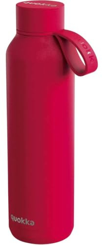 Quokka SOLID CON SUPPORTO CHERRY RED | TERMO BOTTIGLIA IN ACCIAIO INOX CON SUPPORTO 630 ML