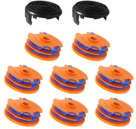 0.065 27.2ft WX100 Trimmer Spool Compatible with Qualcast GGT4401,GGT4502 & GGT600A1, GT25 350 Watt and GT30 & GGT450A1 450 Watt Strimmers (8 Spools + 2 Caps)