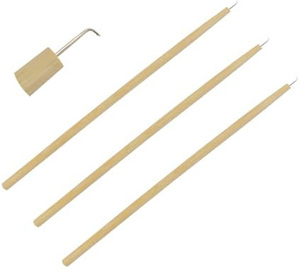 3 st hårfläktsnål med trähandtag krokar hårnålar kil nålsats för spetskil reparation vävning