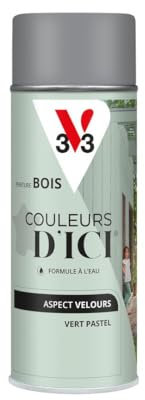 V33 Peinture Bois Couleurs d'ICI ® aérosol - Vert pastel - 400ml