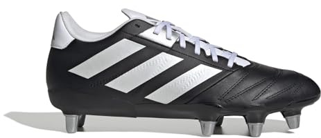 adidas Bottes de rugby Kakari Elite Soft Ground pour homme, noir/argenté, 42 EU
