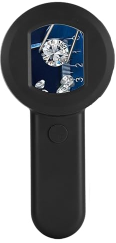 Handdigitalmikroskop, 16 MP Tragbares Taschenmikroskop mit 2-Zoll-Bildschirm, 8 LED-Licht, USB-Anschluss an PC, Münzmikroskop Zur Inspektion (Black)