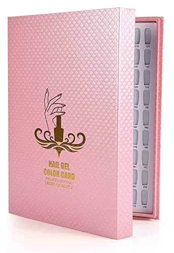 Tissting 216 Nagelfarben Diagramm Display, Gel Nagellack Farbkarte 21 x 28 cm Nagelfarben Anzeigebuch Nagelmuster Display für Salon, Maniküre(Rosa)