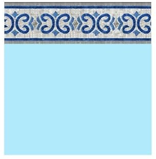 Liner Piscine 75/100 Bleu Clair Frise Oxford Bleu 7.30 x 3.70m H1.20m