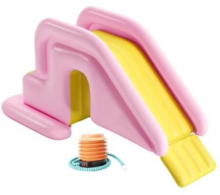 Aufblasbare Rutsche, Spielplatzrutsche Kinder, Wasserrutsche für Pool, ROSA