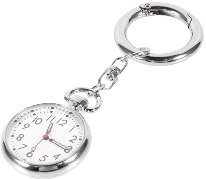 SAFIGLE Krankenschwester Uhren an Arbeitskleidung für Medizinisches Personal aus Edelstahl mit Leuchtenden Zeigern und Glas Hängende Taschenuhr zum Befestigen für Kittel